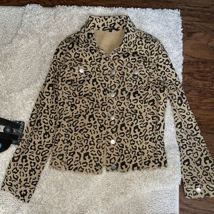 Baccini Button Up Jacket Cheetah Print